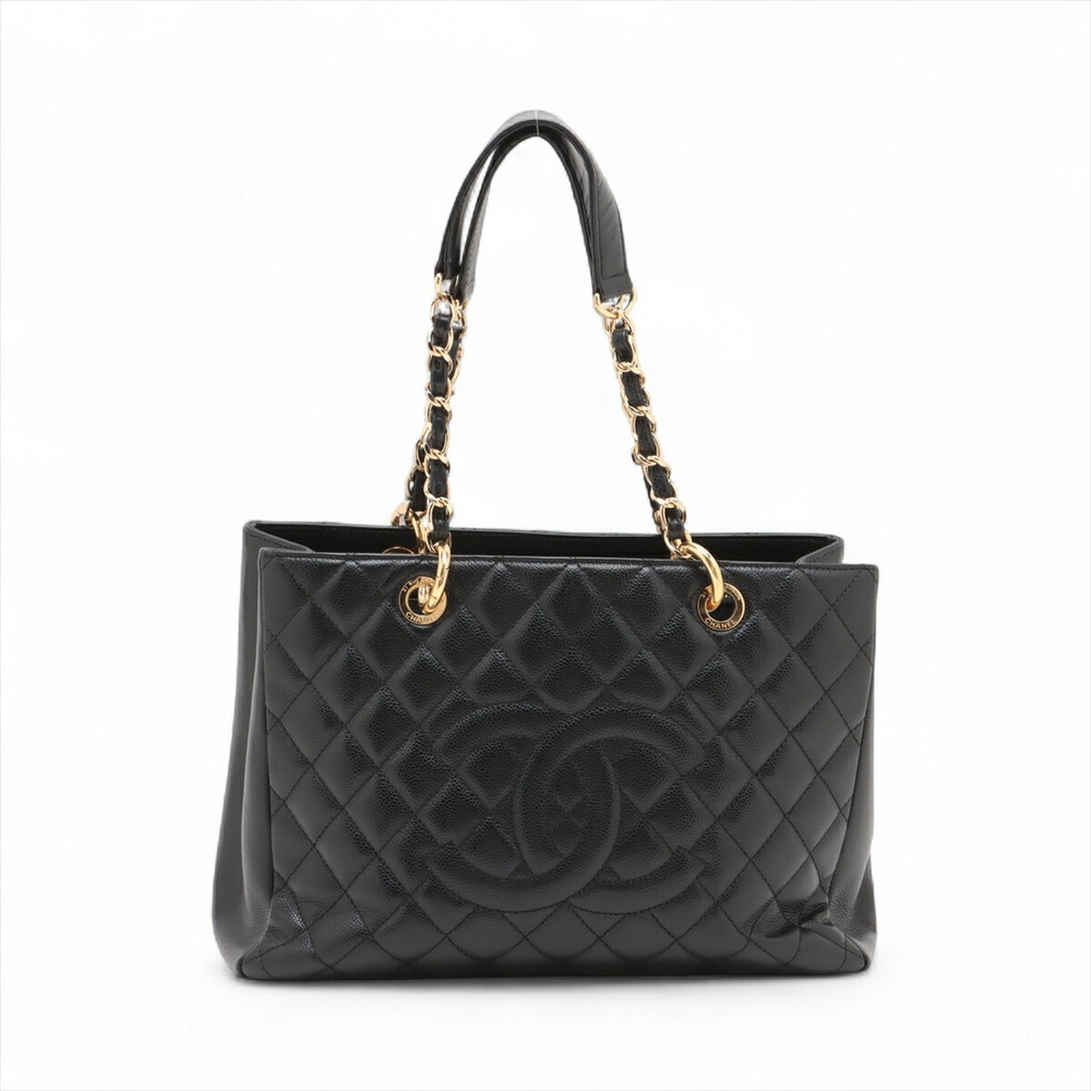 Chanel GST Caviar Leather Chain Tote Bag Black